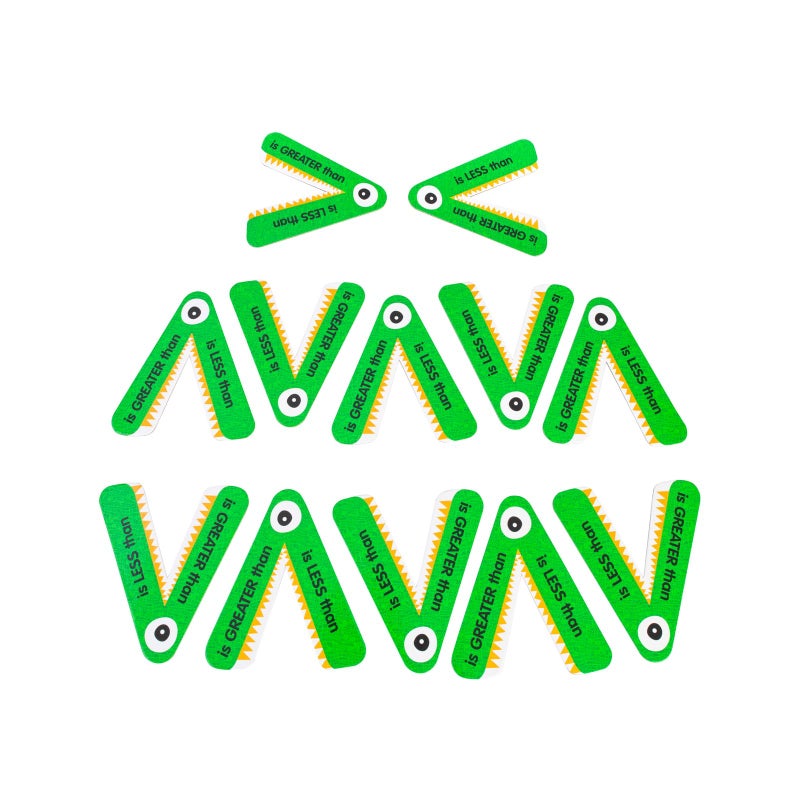 Really Good Stuff Greater Than or Less Than Student Manipulatives - Set of 12 Gators - Grades K-3, Ages 5-8, Math Classroom & Homeschool Supplies, Counting for Kids - Image 1